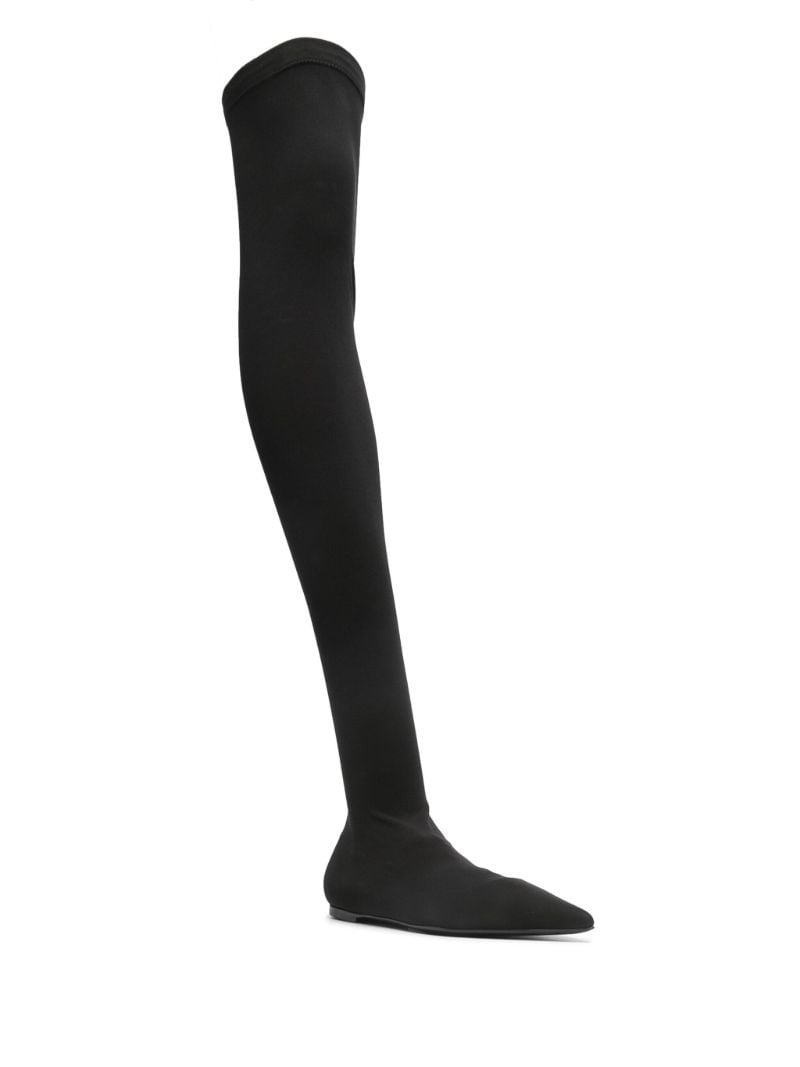 Black Thigh-high Flat Boots