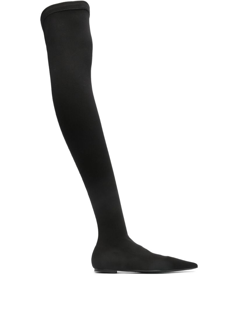 Black Thigh-high Flat Boots