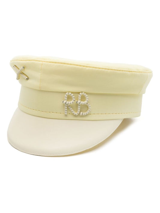 Yellow Monogram-appliquÃ© Baker Boy Hat