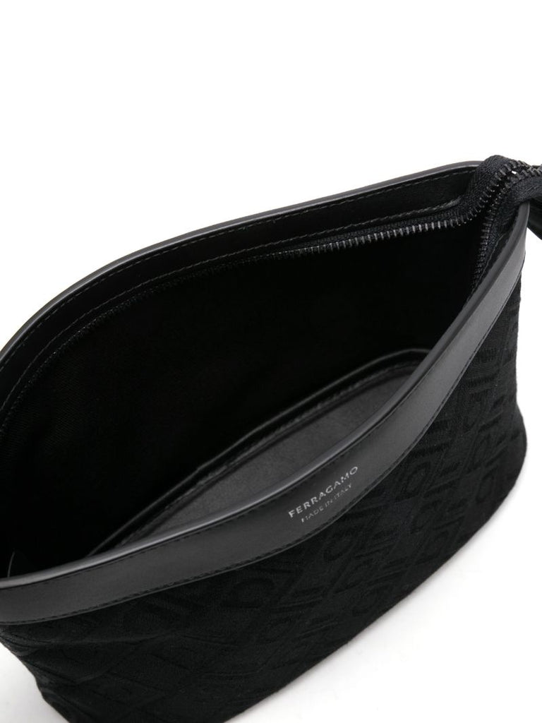 Black Gancini-pattern Clutch Bag