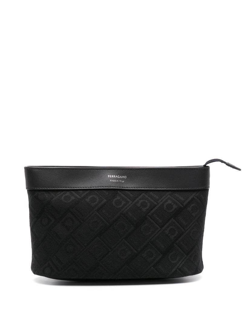 Black Gancini-pattern Clutch Bag