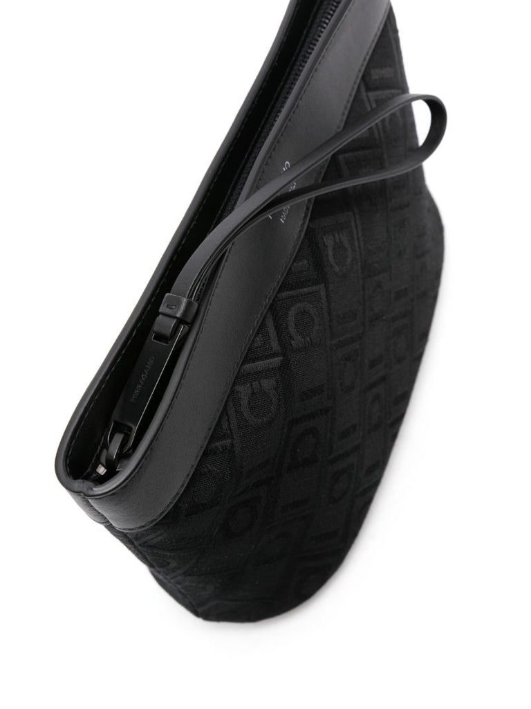 Black Gancini-pattern Clutch Bag