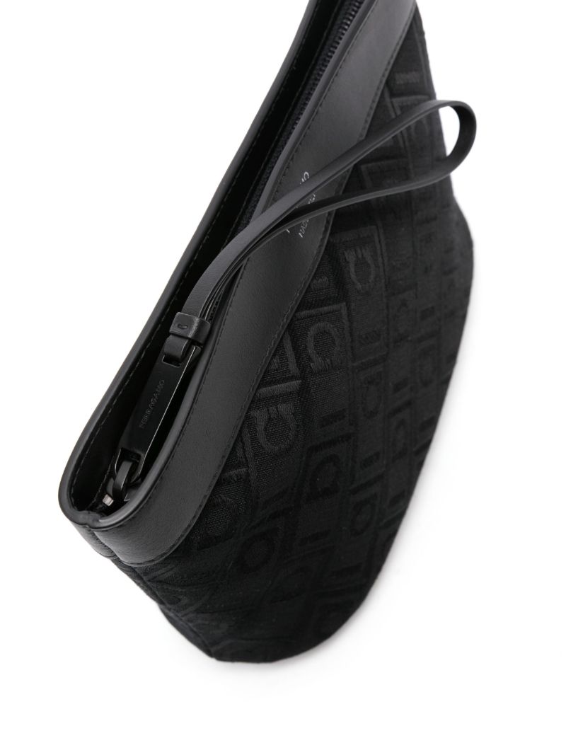 Black Gancini-pattern Clutch Bag