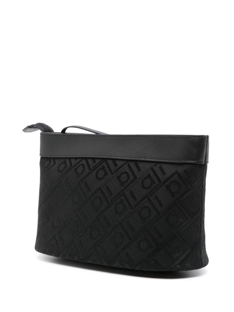 Black Gancini-pattern Clutch Bag