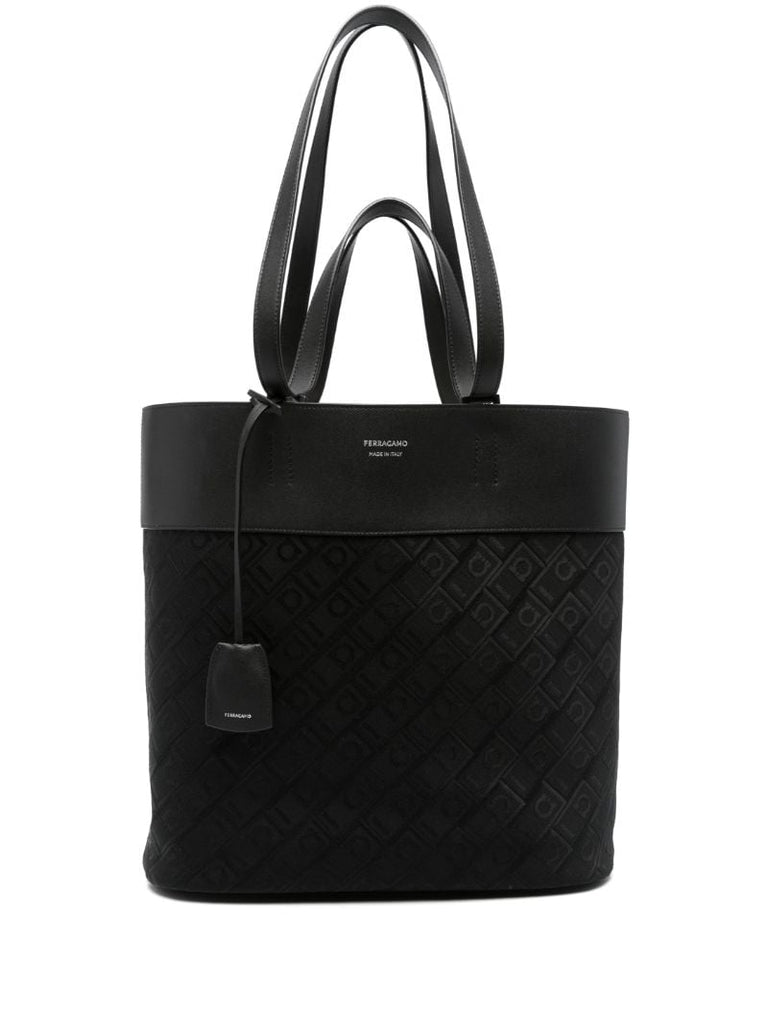 Black Gancini-jacquard Tote Bag