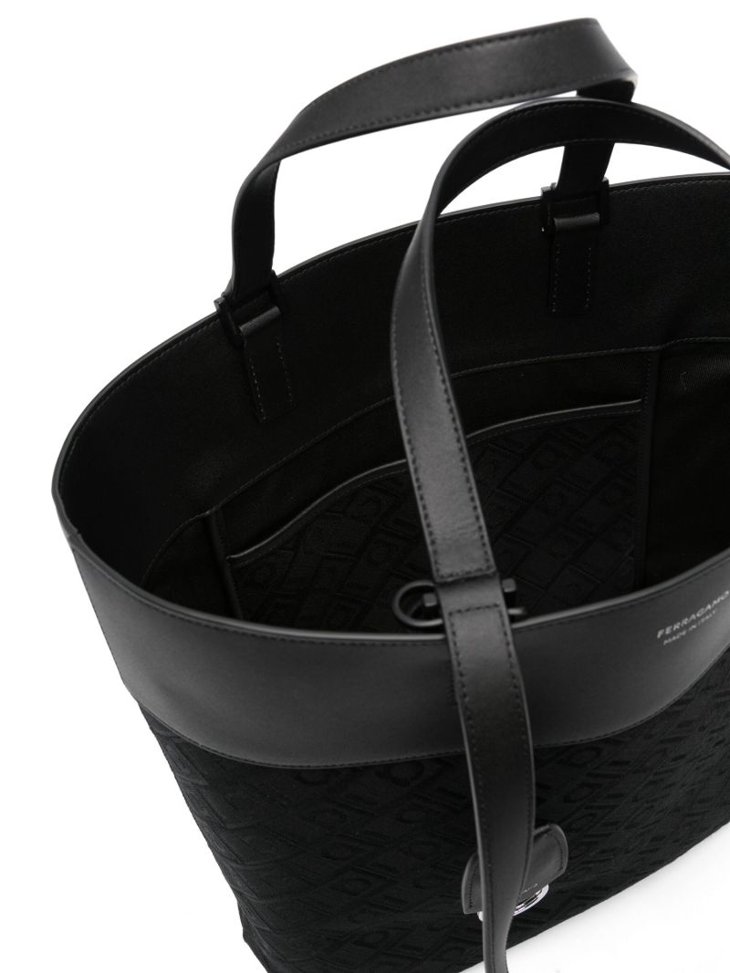 Black Gancini-jacquard Tote Bag