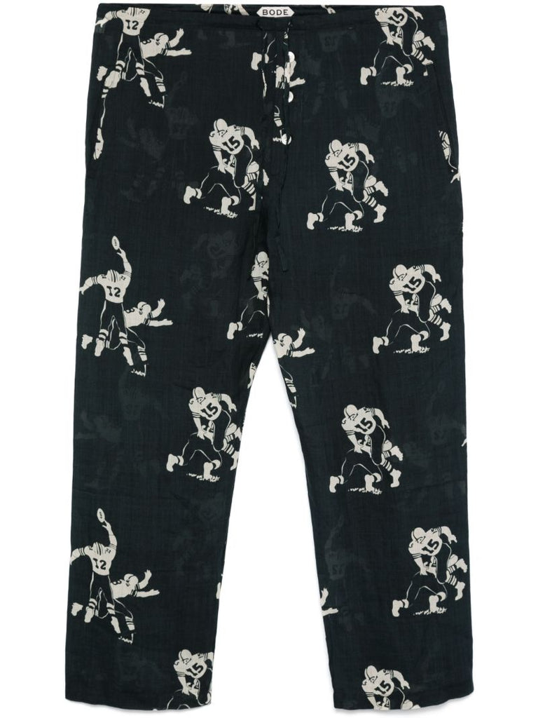 Football Silhouette Pajama Pants