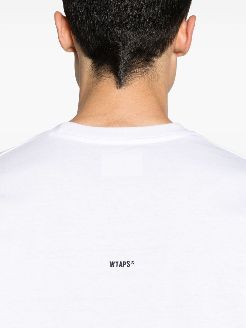 White Logo-embroidered Long-sleeved Cotton T-shirt