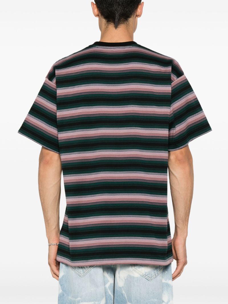 Black Striped Cotton T-shirt