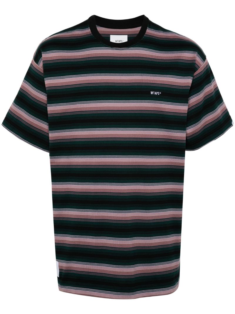 Black Striped Cotton T-shirt
