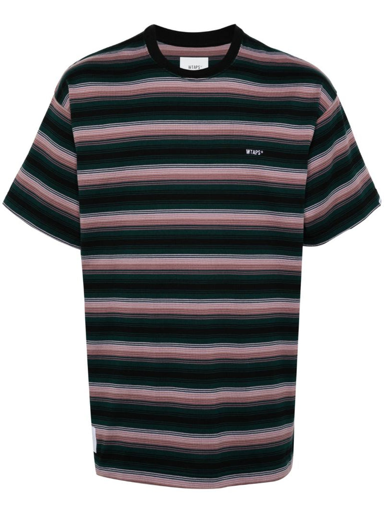 Black Striped Cotton T-shirt