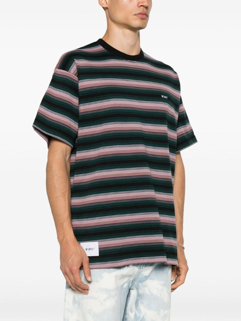 Black Striped Cotton T-shirt