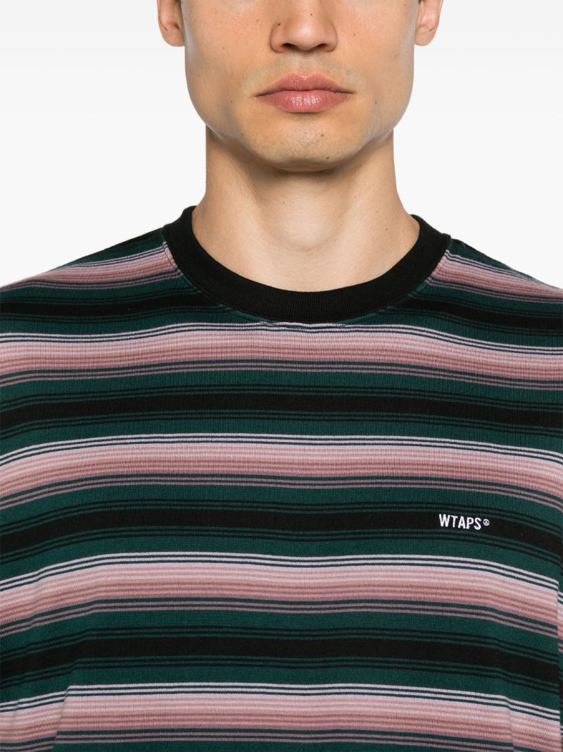 Black Striped Cotton T-shirt