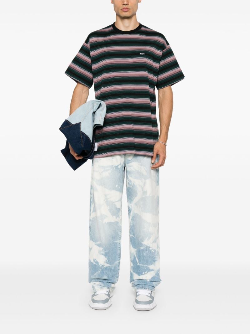 Black Striped Cotton T-shirt