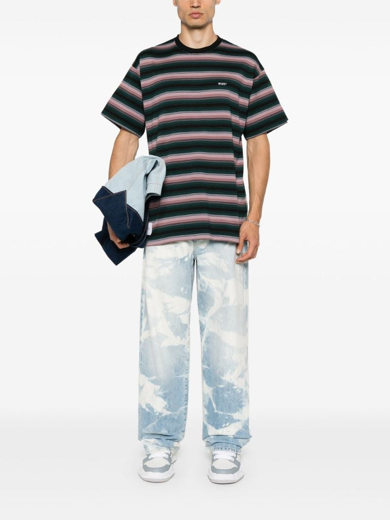 Black Striped Cotton T-shirt