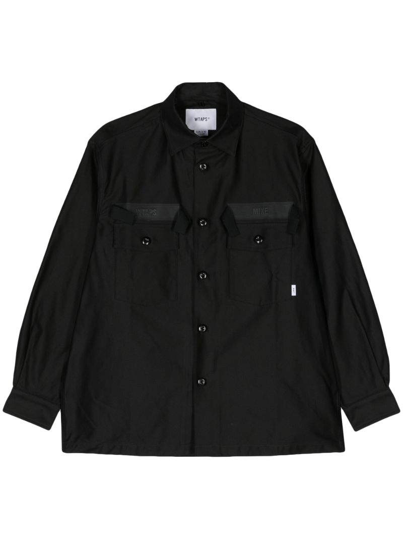 Black Logo-embroidered Cotton Shirt