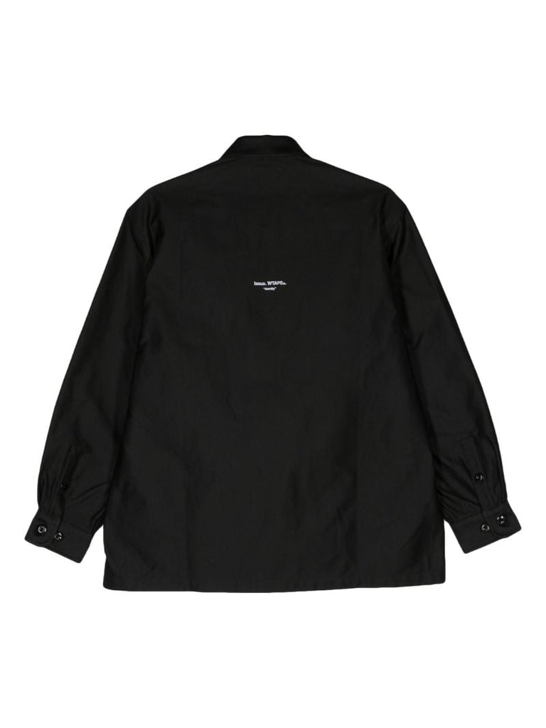 Black Logo-embroidered Cotton Shirt