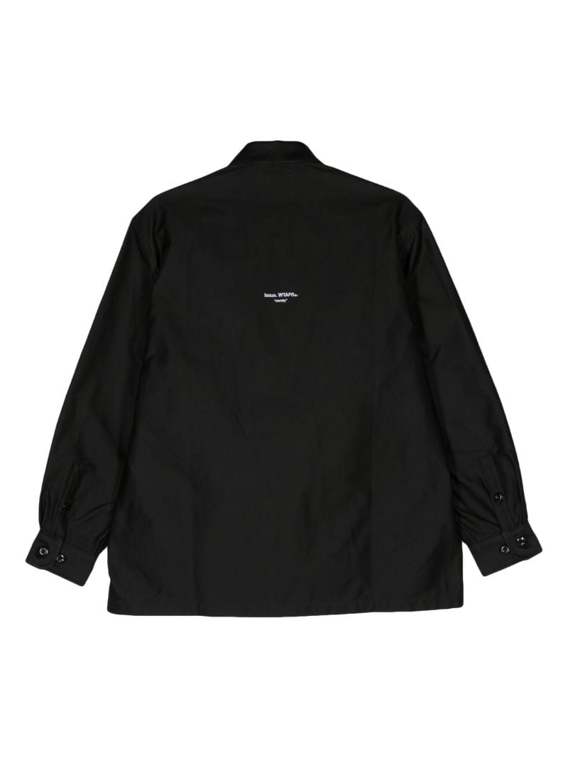 Black Logo-embroidered Cotton Shirt