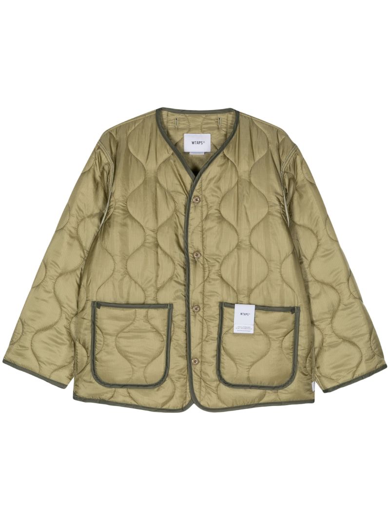 Green Quilted Logo-applique Jacket
