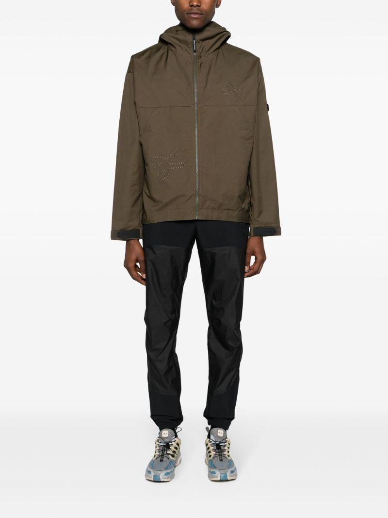 Brown Logo-embroidered Zip-up Jacket