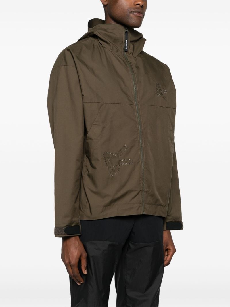 Brown Logo-embroidered Zip-up Jacket