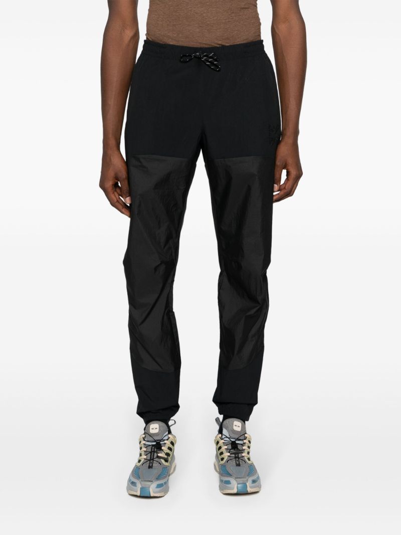 Black Tapered-leg Shell Track Pants