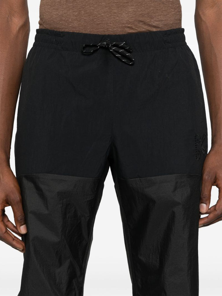 Black Tapered-leg Shell Track Pants