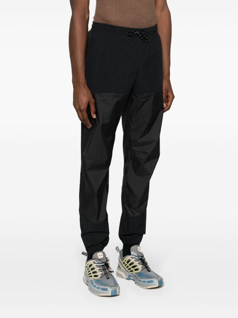 Black Tapered-leg Shell Track Pants