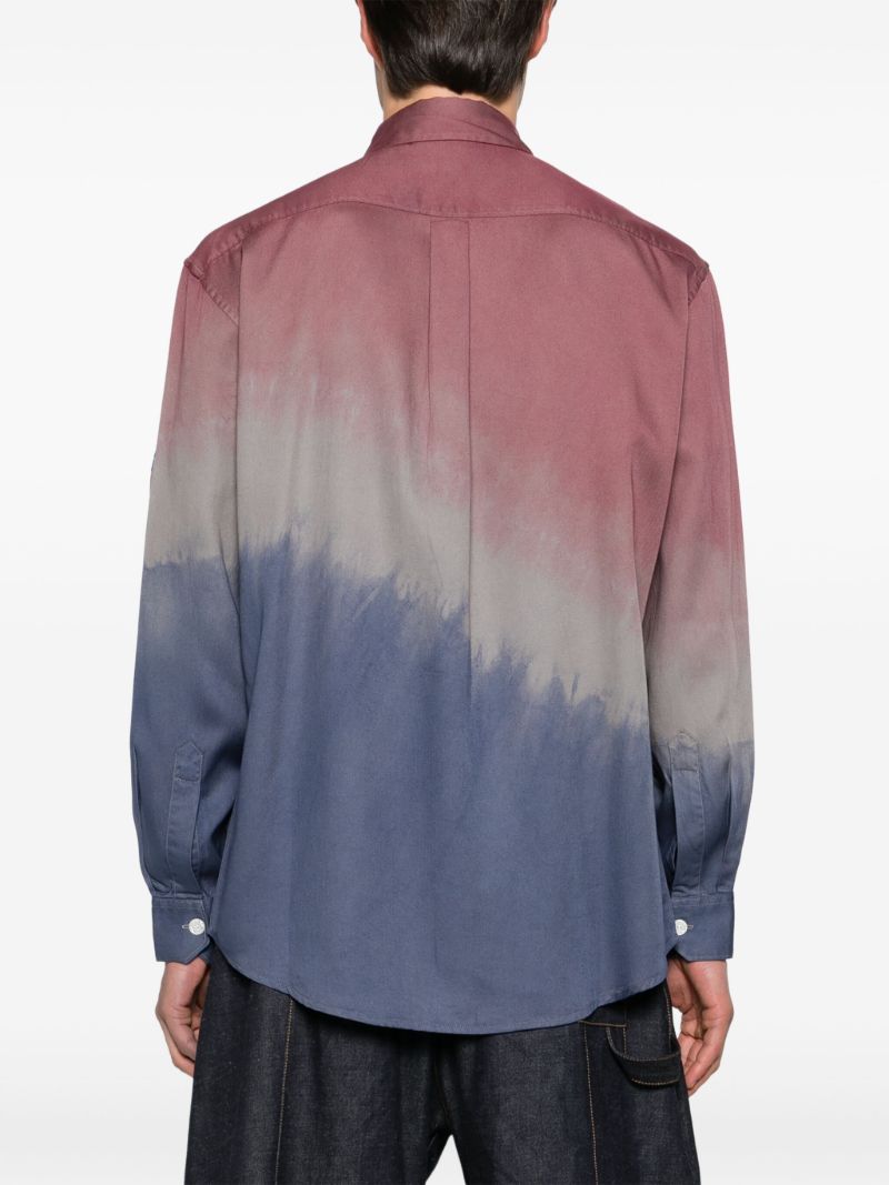 Blue Block Dyed Tie-dye Shirt