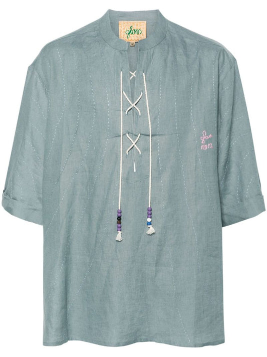 Green Linen Tunic Shirt