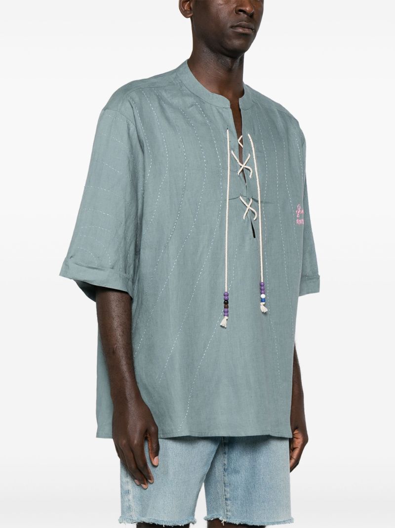 Green Linen Tunic Shirt