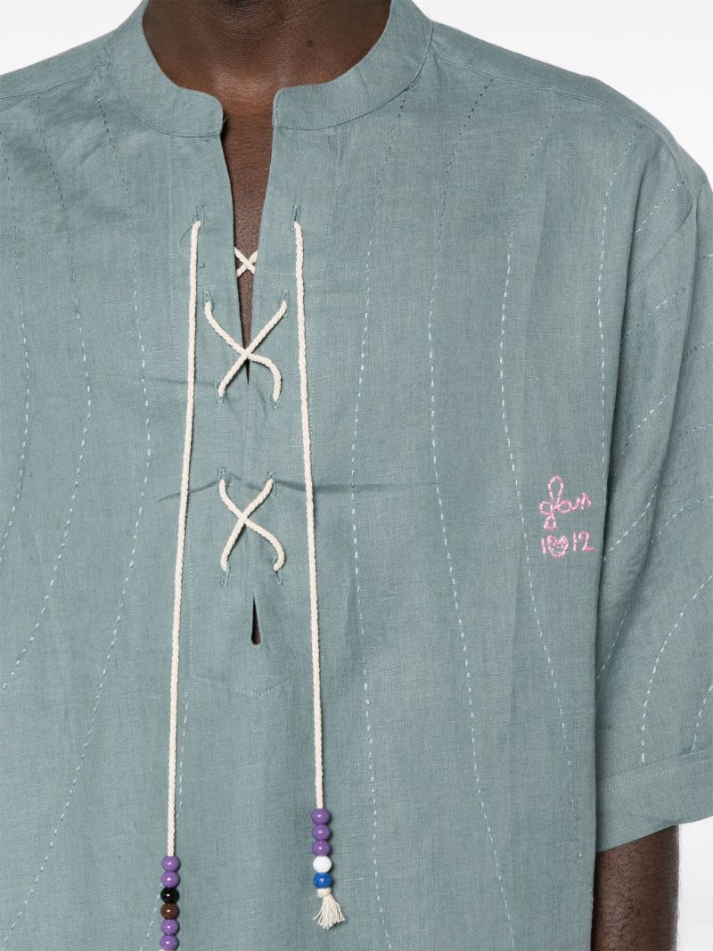 Green Linen Tunic Shirt