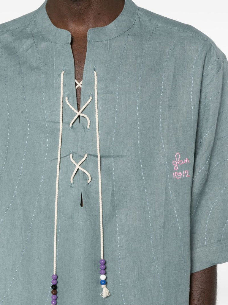 Green Linen Tunic Shirt