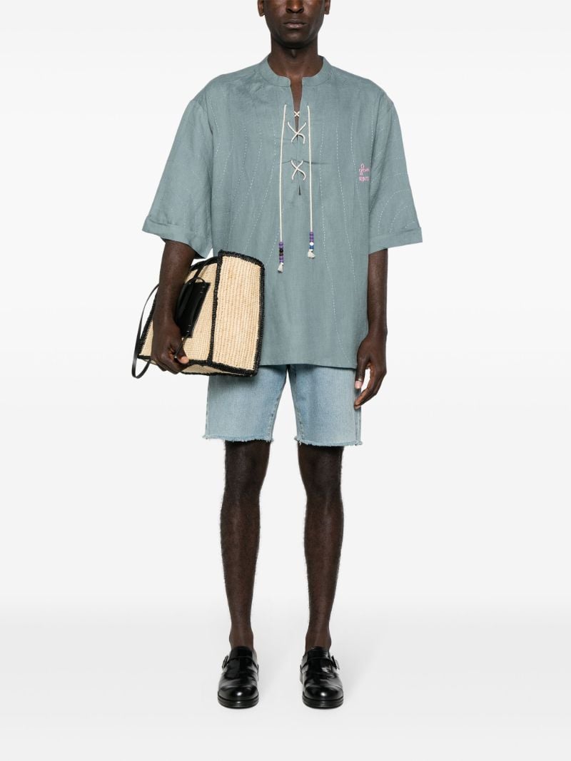 Green Linen Tunic Shirt
