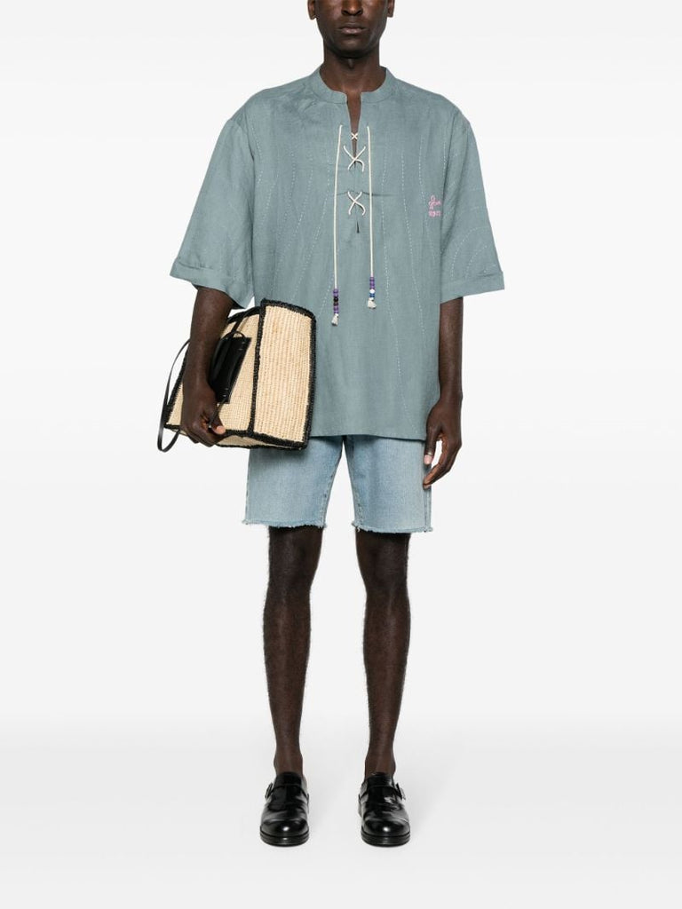 Green Linen Tunic Shirt
