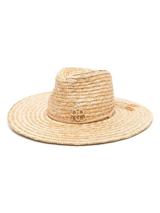 Neutral Monogram-appliquÃ© Fedora Hat