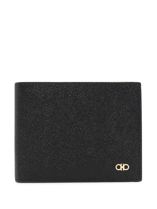 Black Gancini-plaque Leather Wallet