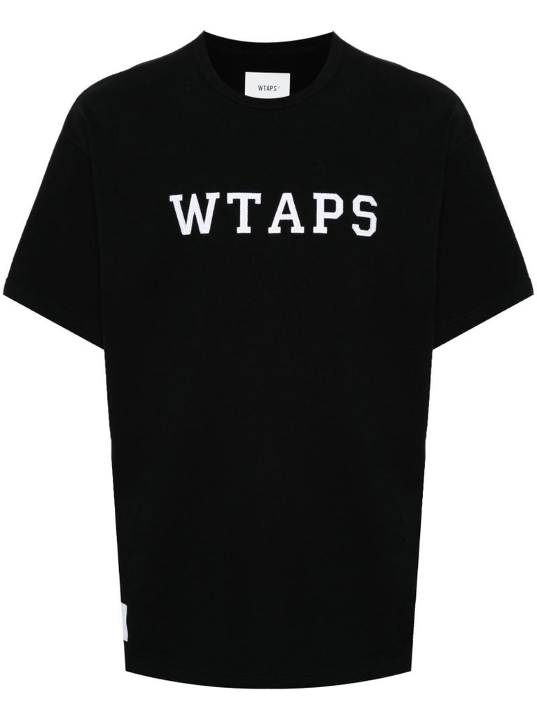Black Logo Print Cotton T-shirt