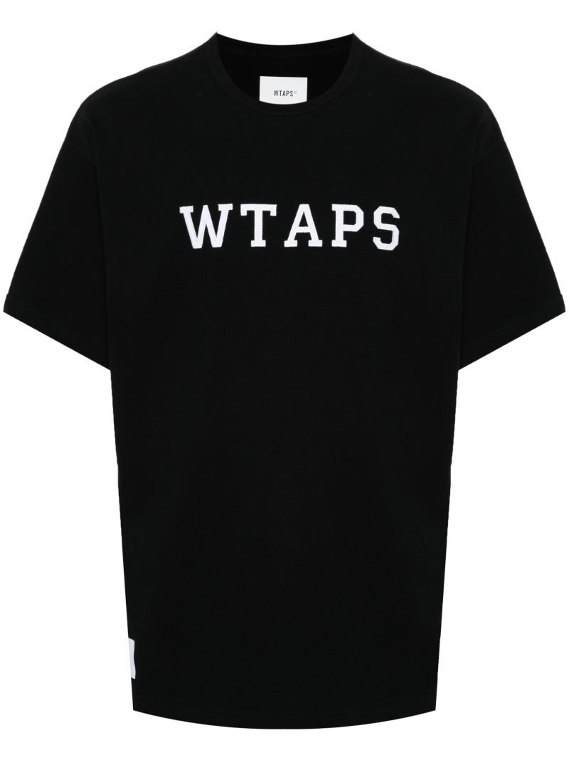 Black Logo Print Cotton T-shirt