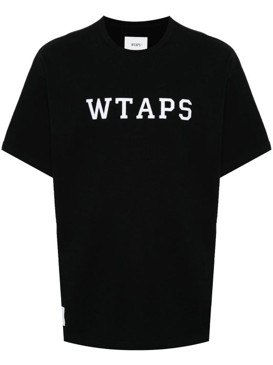 Black Logo Print Cotton T-shirt