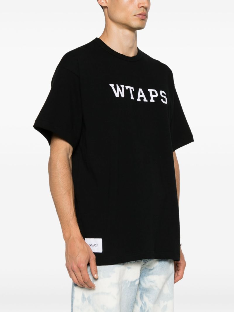 Black Logo Print Cotton T-shirt