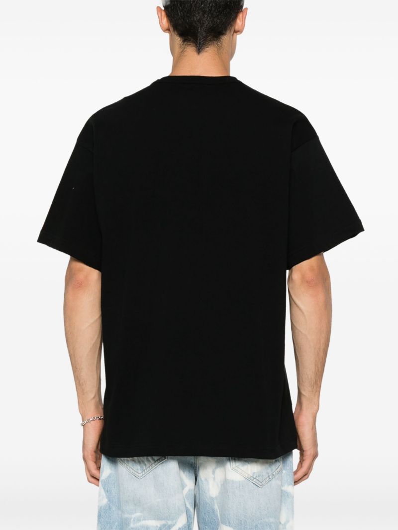 Black Logo Print Cotton T-shirt