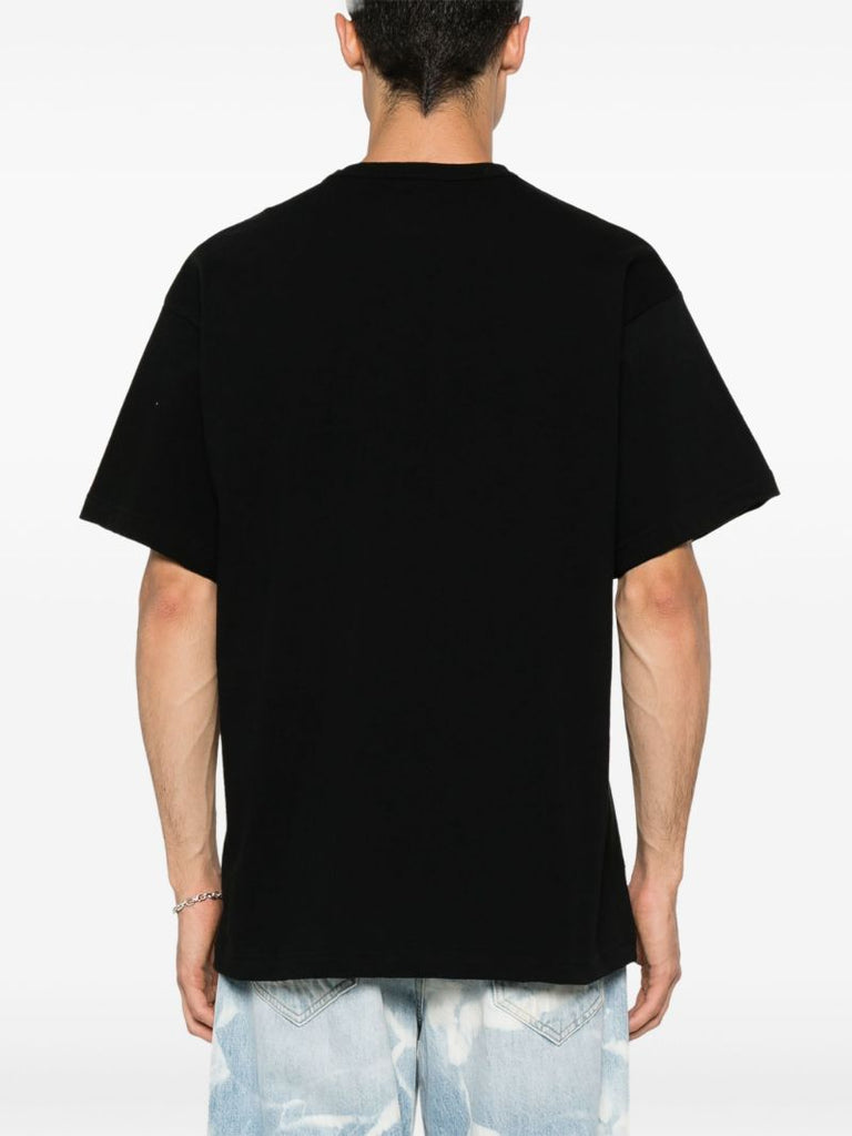Black Logo Print Cotton T-shirt