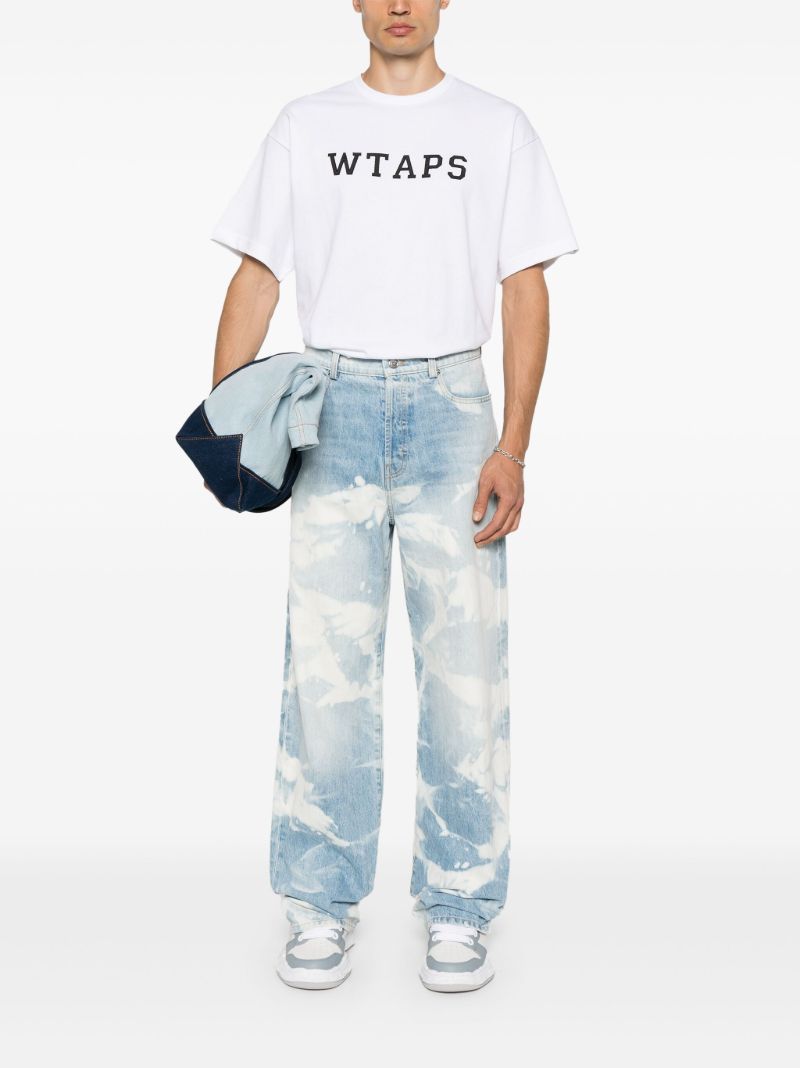 White Logo Print Cotton T-shirt