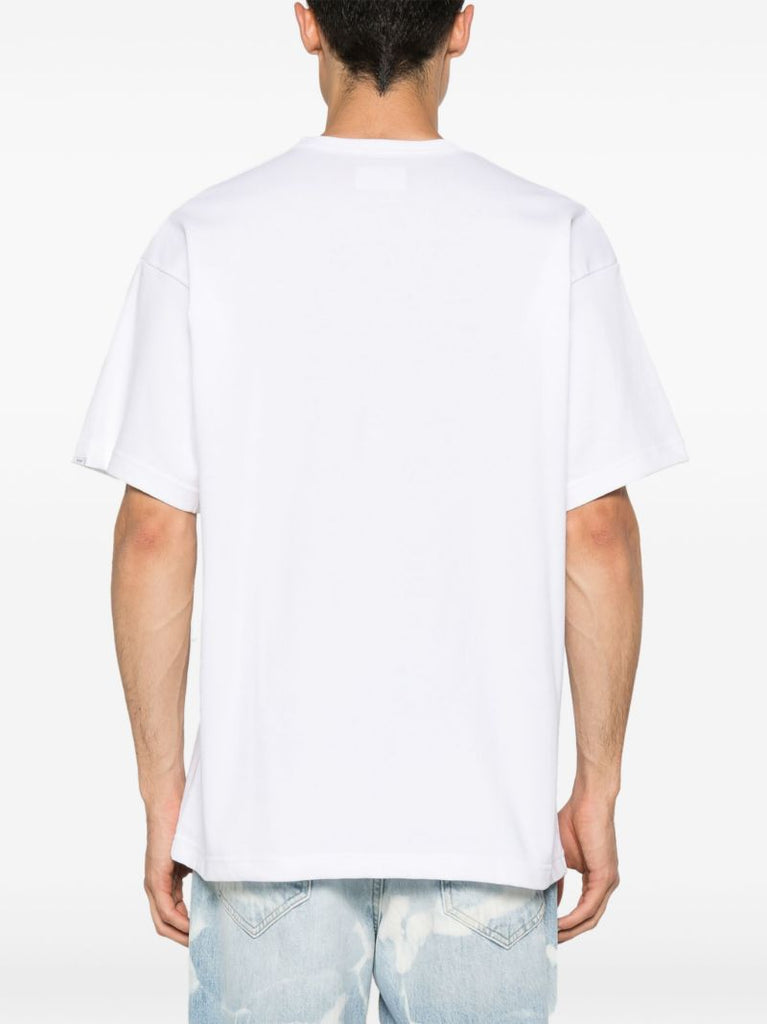 White Logo Print Cotton T-shirt