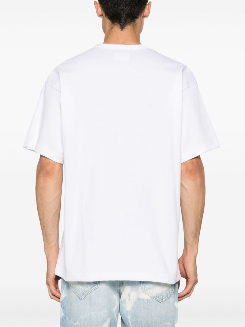 White Logo Print Cotton T-shirt
