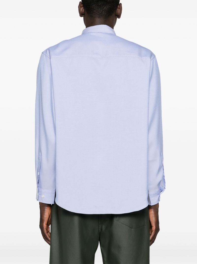 Blue Long-sleeved Button-down Shirt