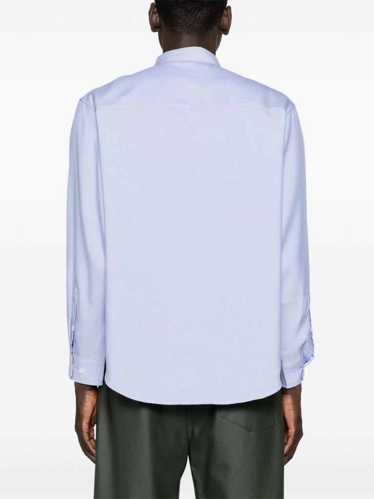 Blue Long-sleeved Button-down Shirt