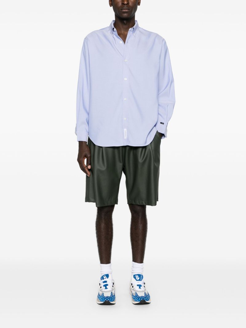 Blue Long-sleeved Button-down Shirt