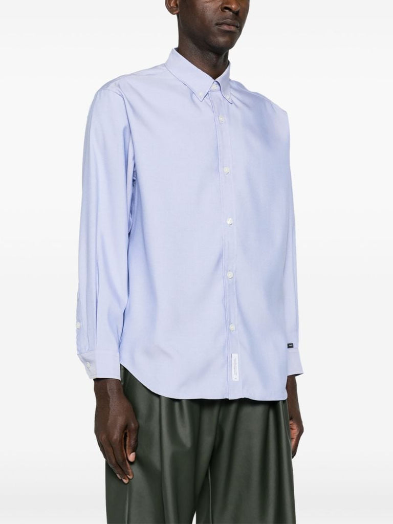 Blue Long-sleeved Button-down Shirt